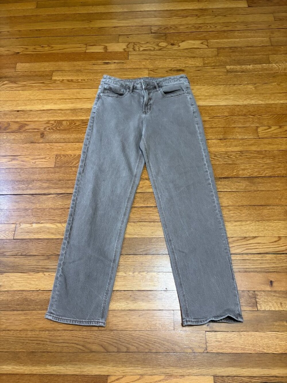 American Eagle Womens 90s Low Rise Straight Jeans Size 8 Brown Stretch Denim